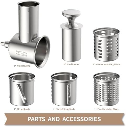 Atbod Slicer Shredder Attachment for KitchenAid Stand Mixer - Thumbnail 3