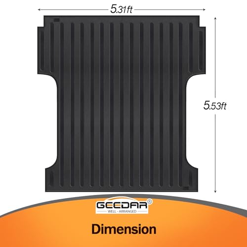 Heavy Duty Rubber Bed Mat for 2015-2024 Ford F-150 5.5 ft CrewCab, Includes 22-24 Lightning Crew/Super Crew, All Weather Liner, F150 Accessories, Black