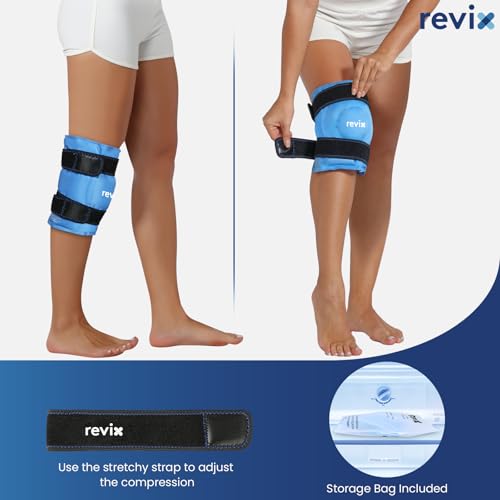 REVIX 19\" Extra Large Knee Ice Pack Wrap Around Entire Knee, Reusable Gel Cold Pack for Discomfort and Post-Workout Fatigue, Cold Compress, Enhance Comfort and Recovery