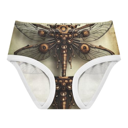 Cotton Toddler Underwear Floral Vintage Mechanical Dragonfly Little Girl Panties Colorful Briefs Underpants 2t