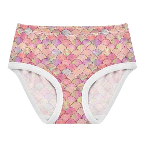 Little Girl Underwear Toddler Panties Kids Undies Mermaid Scale Colorful Soft Cotton Briefs 2T-8Y