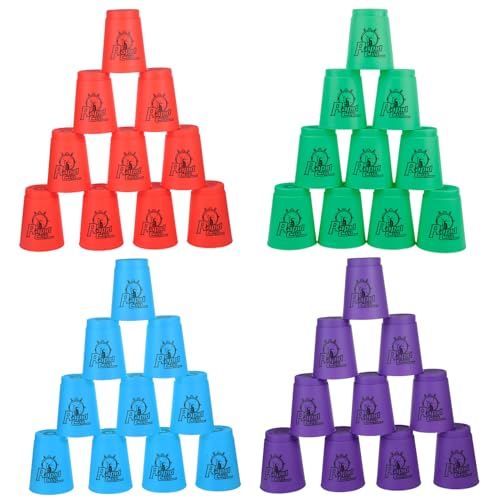yeesport Sport Stacking Cups, 48pcs Sports Stacking Cups Sport Training Games for Travel Party Challenge Competition Gift for Kids and Adults (Blue+Green+Orange+Purple)