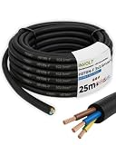 INVOLT 25m H07RN F 3G2,5 mm² Câble de rallonge CEE, câble en caoutchouc flexible avec conducteur de protection, pour extérieur chantiers, certifié VDE