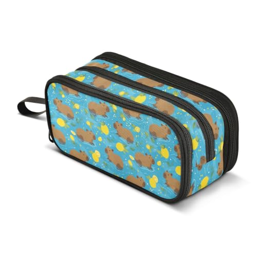 Image of Pencil Case Large Pen Bag with Zipper Cartoon Capybara