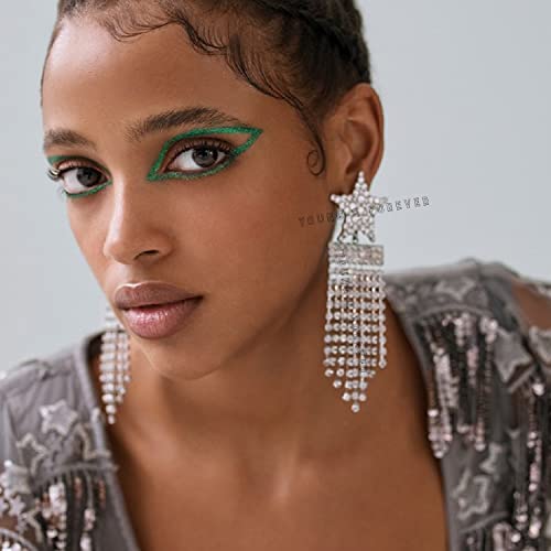 Image of Young & Forever Gift Fashion Jewellery Gold and Silver Plated Cubic Zirconia Diamond Hoop Earrings Sparkling Hypoallergenic Hoops Earrings for Women & Girls