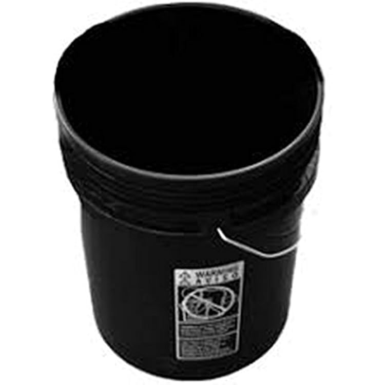 5 Gallon (20L) Plastic Buckets, 3-Pack - Black