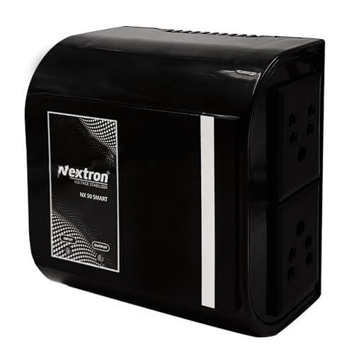 NEXTRON Voltage Stabilizer for Smart LED TV for 32/43/55 inchs+ Set Top Box+Home Theater System/Gaming Console (Black)(90-290Vwith 5 Years Warranty, ((90-290V)) (Range 90-290V) 8 41leufl9HnL