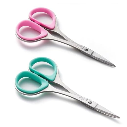Beaditive costura y bordado tijeras set (2 ud.) curvo, sharp, diseño acero inoxidable | consejos de precisión, ergonómica de goma mango | pequeño, compacto uso de bricolaje