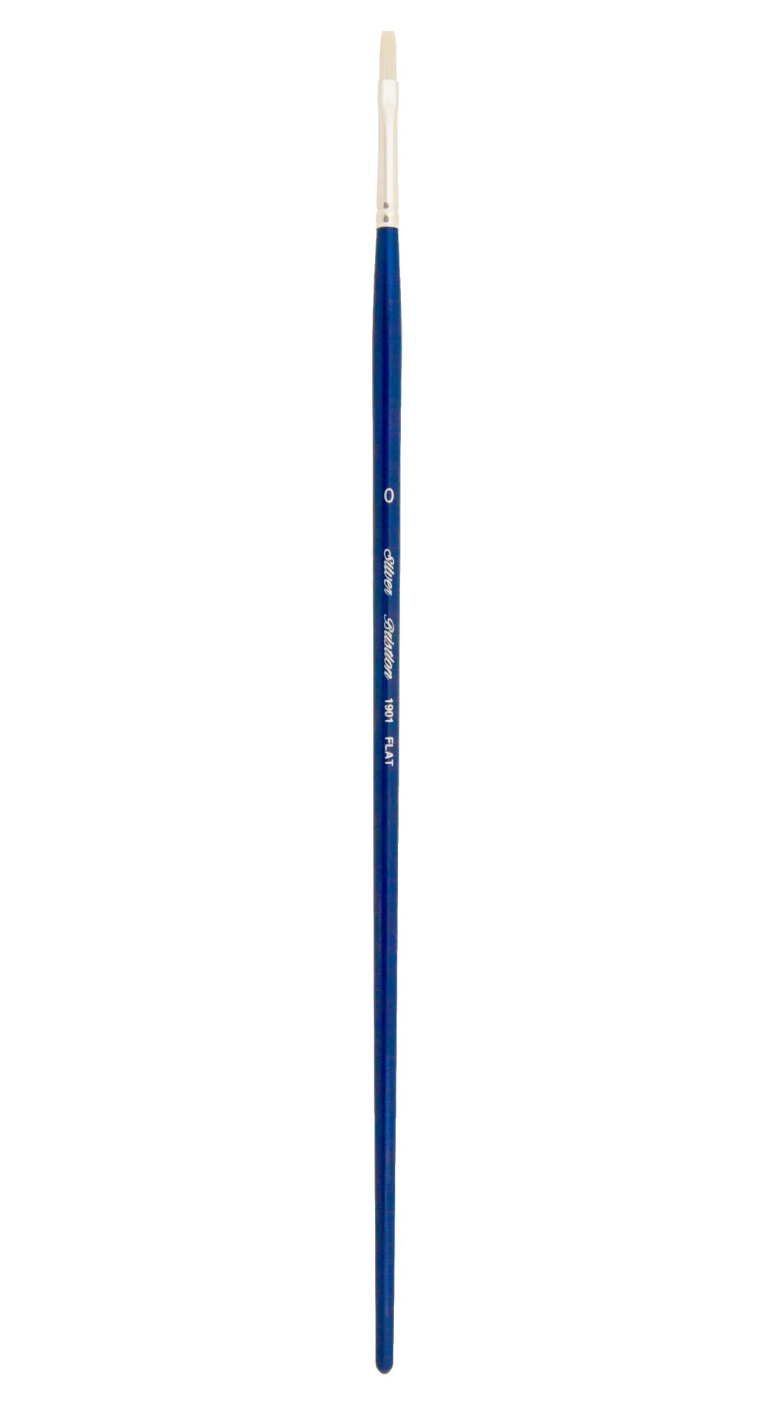 Silver Brush Limited Cobalt Blue Silver Brush Bristlon Flat Long Handle Brush, Synthetic Bristle, Size 0