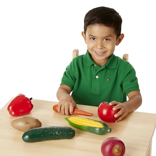 Melissa & Doug Play-Time Produce Fruit (9 pcs) and Vegetables (7 pcs) Realistic Play Food - image 4