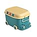 ULTNICE Toddler Train Toy Toy Organizer Bins Cartoon Train Pattern Plastic Storage Bin Tote Organizing Container Toy Storage Baskets for Action Figures Crayons Blocks Puzzles Kids Snack Container