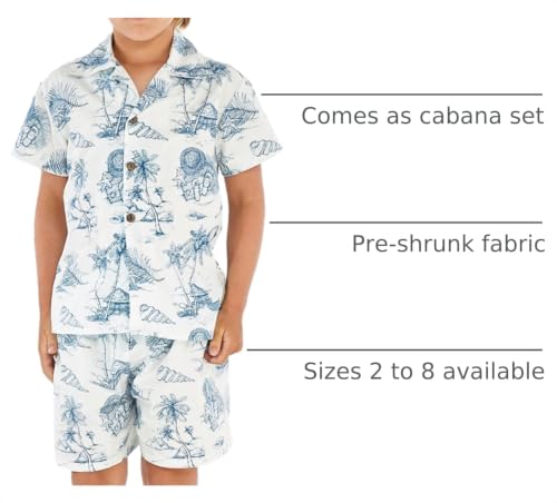 Image of Boys' Aloha Luau Shirt Cabana Set in Signature Prints | 100% Cotton; Button Front Shirt; Signature Tropical Prints; Lightweight Comfort; Vacation Ready
