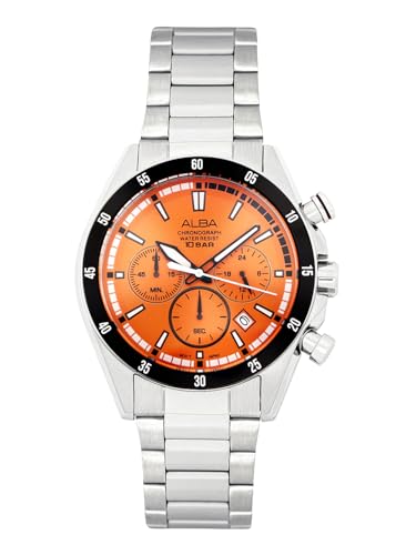 Alba Stainless Steel Analog Orange Dial Men Watch-At3J21X1, Silver Band (B0CTCWD1PV) Amazon Price History, Amazon Price Tracker