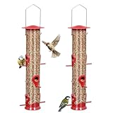 ERYTLLY 2 Pack Bird Feeders for Outdoors Hanging with 6...