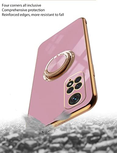 Tiwinxing Compatible with Xiaomi Redmi Note 11 Case Silicone Shockproof Redmi Note 11 Phone Case Anti-Scratch Ultra Thin Phone Cases with Magnetic Ring (Redmi Note 11, Purple)