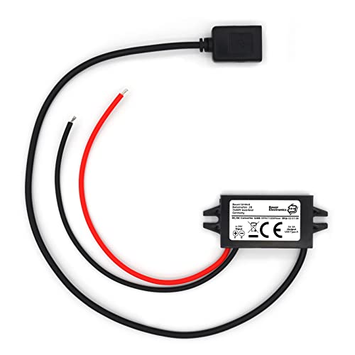 Bauer Electronics | DC DC 6V-20V zu 5V Spannungswandler USB 3A 15W | 12V auf 5V Wandler für Auto, Motorrad, Fahrrad | Adapter für LKW 24V | USB Ladegerät Buck Converter Stepdown