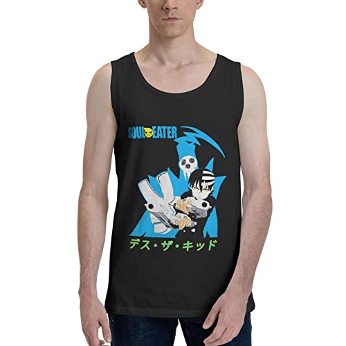 Anime Soul Eater Death The Kid Tank Top Mens Casual Vest Summer Round Neckline Sleeveless Clothes Black #TOP8