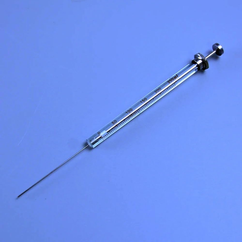 Labor-Mikroinjektor 0,5/1/2/5/10/25/50/100/250/500/1000uL Glasspritze mit scharfer Nadel for Gaschromatograph(500uL)
