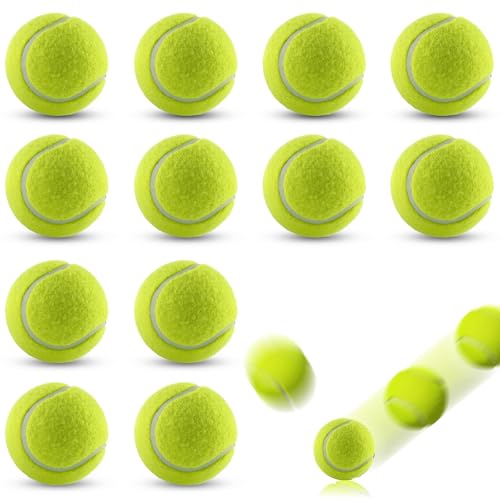 Foymlon Pelotas de Tenis,12 Piezas Tennis Balls Práctica, Principiantes para Clases de Tenis, Máquinas de Pelota y Perros