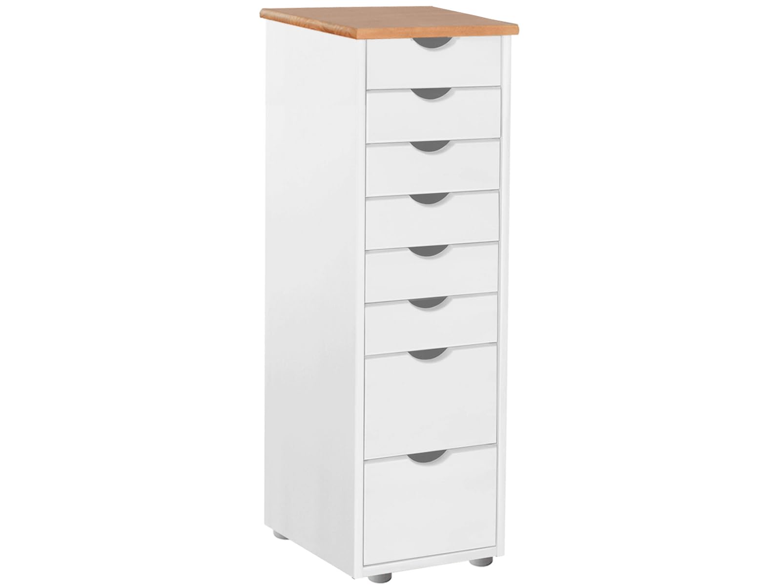 Loft24 Gava 8 Drawer Solid Pine Chest of Drawers - White