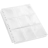 TYH Supplies 18 Pocket Coupon Pages - Eighteen Pockets Page Top Load Vertical Slots Economy 11 Hole Clear Coupon Protectors - Box of 100