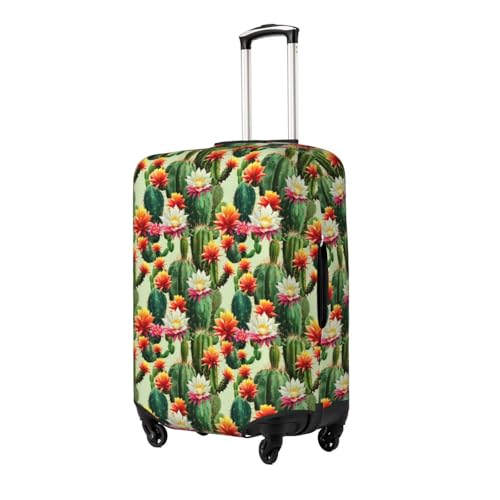 Tropical Cactus Tree Flower Print Elastic Washable Baggage Protector Universal Suitcase Cover Travel Luggage Cover2