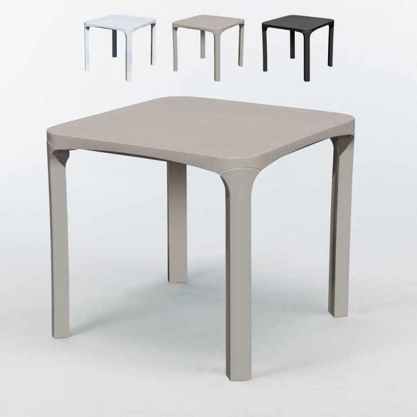  Produce Shop Tavolo Bar Poly Rattan Esterni 80x80 Grand Soleil Olè - Beige