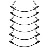 LuminologyPro 6 Pack Guitar Patch Cables, 5 Inch, 1/4' TS Right Angle Guitar Cable, Low Profile Design with Oxygen-Free Copper, Double Shielded for Pedalboard Effects, Maximize Pedal Board Space