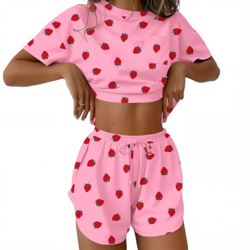 Image of Ekouaer Womens Pajama Sets Sexy Lounge Sets Side Split Short Pj Sets Cute Pjs 2 Piece Comfy Sleepwear Loungewear