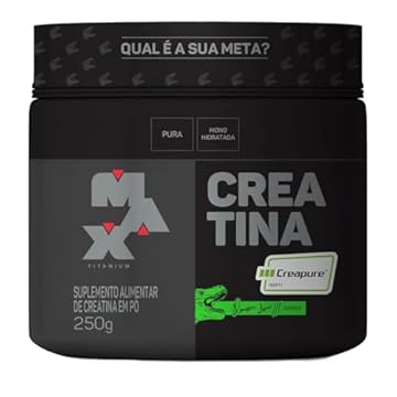 Creatina Monohidratada Creapure Linha Dino Em Pó 83 Doses Pote 250g Max Titanium