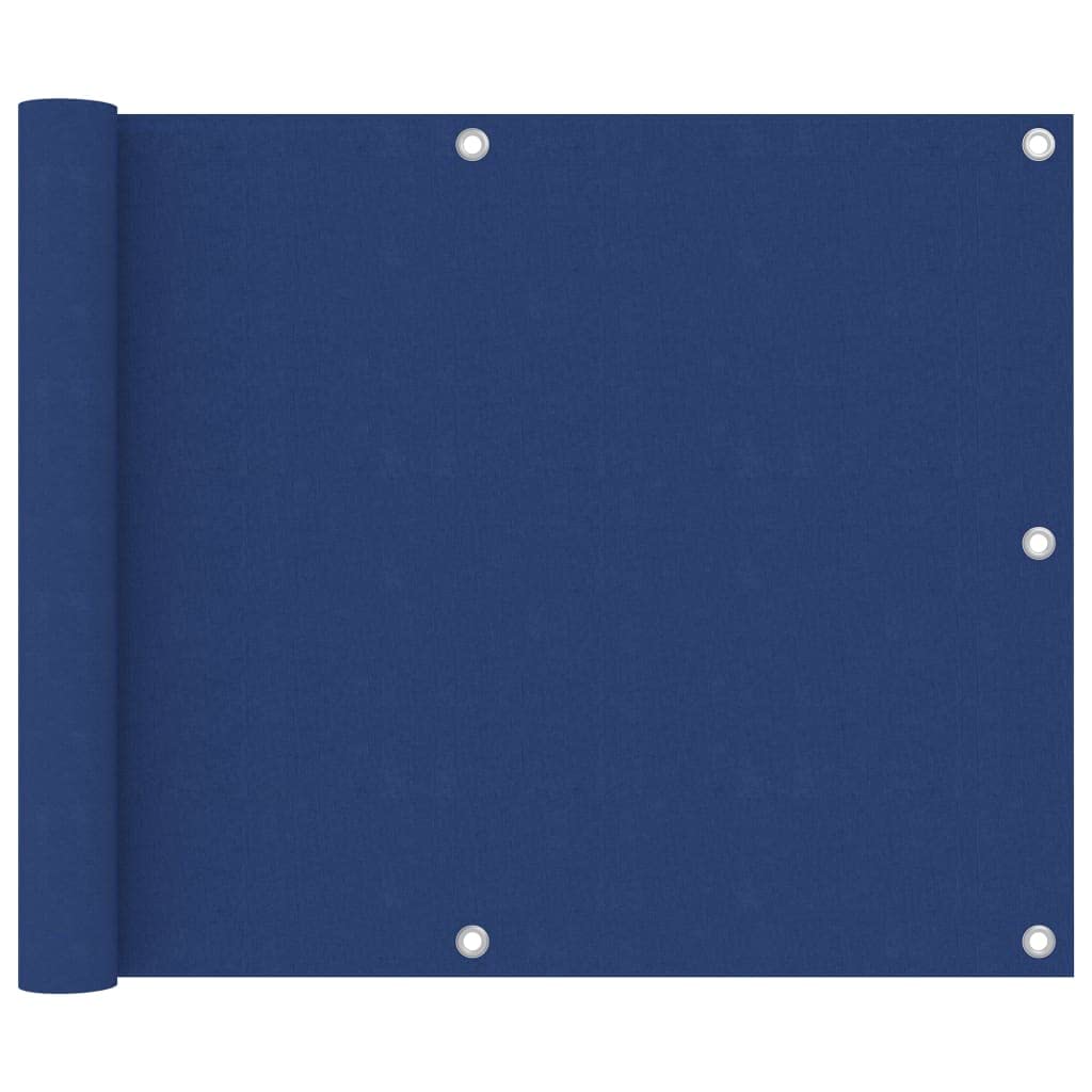 vidaXL Balcony Screen Blue 75x600 cm - Waterproof Privacy Shield, UV Resistant Oxford Fabric with Aluminium Eyelets, Outdoor Balcony Privacy Fence — image 1