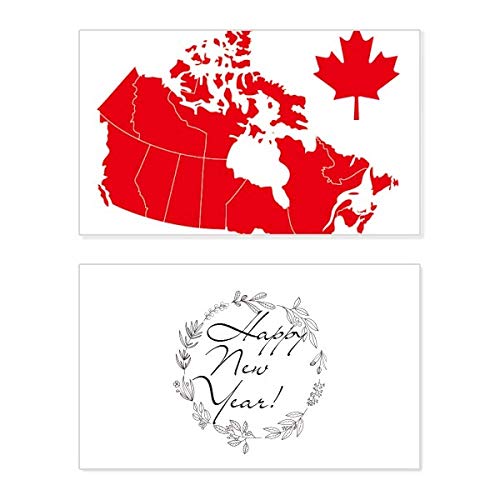 Mensaje conmemorativo de Canadá con símbolo de hoja de arce en tarjeta festiva