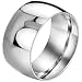 Men,Women's Wide 11mm Stainless Steel Ring Band Silver Classic Wedding Polished Size 8