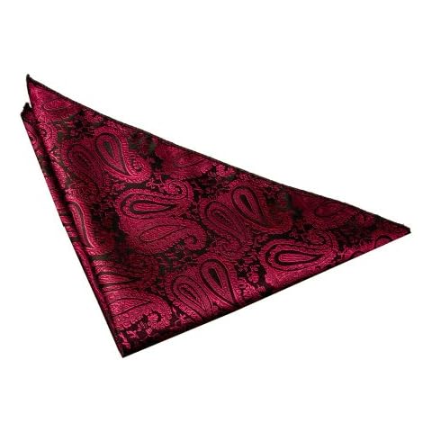 DQT Men's Red Paisley Pocket Square Cover