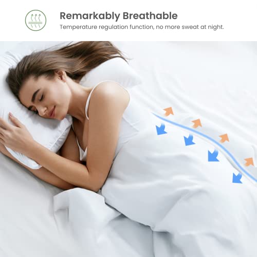 Gokotta 100% Bamboo Sheets King Size, Bed Sheet & Pillowcase Sets - 4 Piece, Ultra Soft | Silky | Cooling Bedding Sheets & Pillowcases For Hot Sleeper (King, Blue) #TOP2