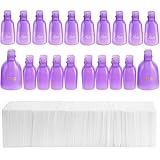 Teenitor Nail Polish Remover Clips Pack of 20, Reusable Toe nail and Finger Nail Art Soak off Cap Clip UV Gel Polish Remover Wrap Nail Tool with 325 pcs Lint Free Cotton Pads Nail Wipe - Purple