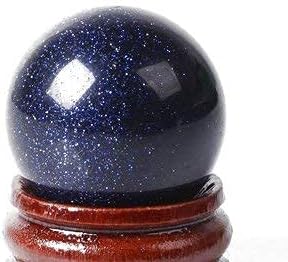 Miniatura 7 de Spiritual Elementz Reiki - Esfera de piedra dorada azul curativa (1.181-1.575in)