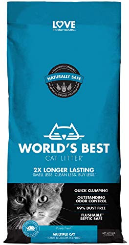 WORLD'S BEST CAT LITTER Multiple Cat Lotus Blossom Scented, 28-Pounds