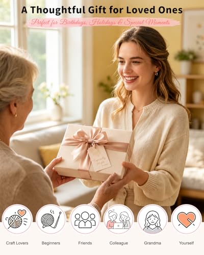Aeelike 59 Stück Häkelnadel Set Rosa Katze Häkelset für Anfänger, Bunte Häkelnadeln mit Weichem Griff für Häkelgarn und wolle, 0,6 mm - 6,0 mm Ergonomische Häkelnadeln Set mit Häkeltasche, Zubehör