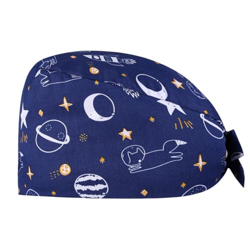XENQITO 1Pcs Gorro quirúrgico para enfermeras, Ajustable Gorro Médico Unisex, Gorro de Trabajo con Banda para el Sudor, Gorro Quirúrgico de Algodón, para enfermeras, dentistas, veterinarios