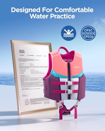 AEOCOO Toddler Swim Vest for 30-50 Pounds, Kids Pool Floaties Vest 3-5 Year Old, Puddle Swim Jumper Buoyancy Jacket, Boys, Girls, Niños, Sweet Bubble - image 2