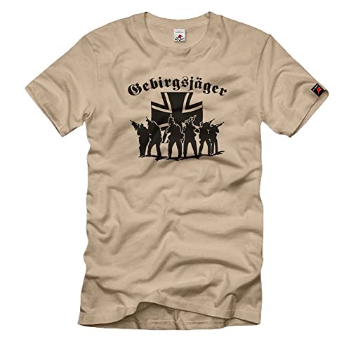 T-shirt armée allemande de montagne en coton robuste et col renforcé