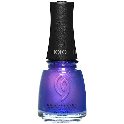 China Glaze CG Nail Lacquer Slay Delivered Holographic Deep Blue & Purple Nail Polish Quick Dry Iridescent Shift High Shine Shimmer for Salon Quality DIY Manicure 0.5 fl oz