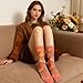 YOYOU Colorful Flower Crew Socks for Women Cute Ankle Socks Fashion Funny Floral Sock Novelty Comfortable Casual Fancy Socks Free Size 5 Pairs