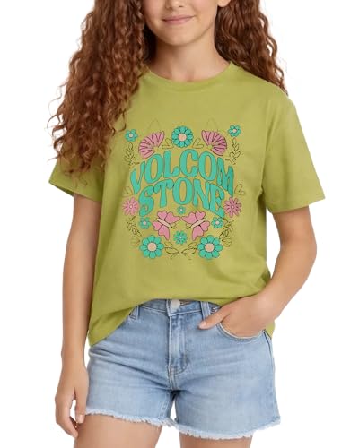 Image of Volcom Girls Shirts - Casual Crewneck Short Sleeve Graphic Tee Trendy Tops - Breathable Girls Summer Clothes
