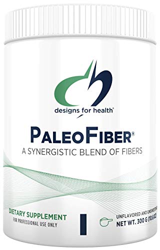 Designs for Health PaleoFiber - 12 Digestive Fiber Blend Powder Supplement with Psyllium Husk, Flax + Apple Pectin - Prebiotic Gut Support, Unflavored + Unsweetened (60 Servings   300g)