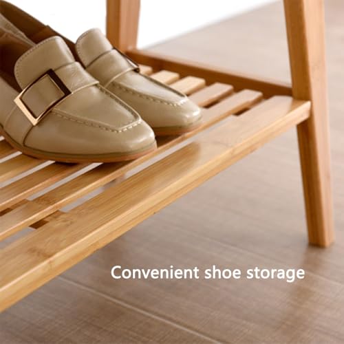 Banc à chaussures élégant en bambou de qualité supérieure pour rangement intérieur - 8
