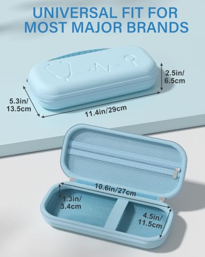 Image of ProCase Stethoscope Case for 3M Littmann Classic III & Cardiology IV -Lightblue | Hard Protective Carrying Bag Fits MDF, ADC, Omron Stethoscopes, Medical Storage Organizer for Nurses & Nursing Students