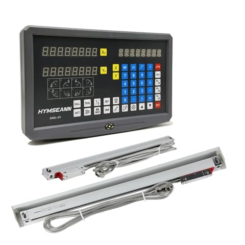 SNS-2V 2 Axis DRO kit Milling Lathe Grider Digital Readout Display with 2PCS 5um Optical Ruler Linear Scale Encoder(0.001mm Complete kit)