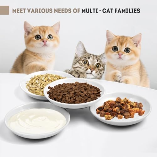 Katzennapf Flach Keramik Futterschale – Futternapf Katze, Whiskerfreundlicher Katzenfutternapf für Nass- & Trockenfutter… – Ansicht 3